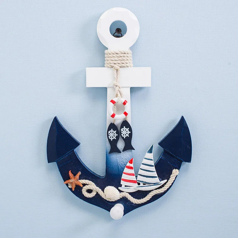 Mediterranean Ship Model HYB02 Eco-Friendly Wood Nautical Decor Featuring Boat Anchors
