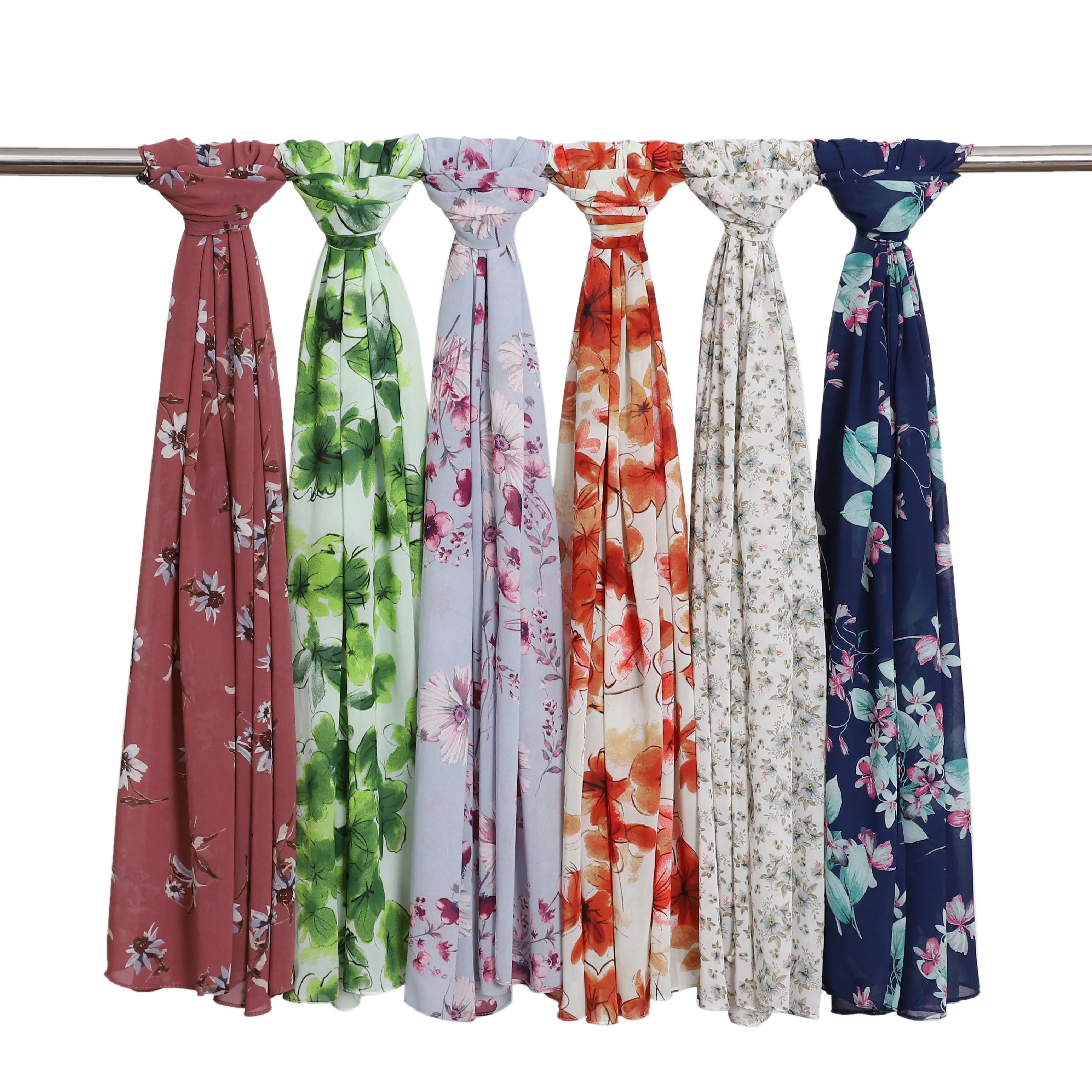 Wholesale Supplier Fashion Islam Arab Women Long Shawl Print Floral Hijab Malaysia Other Scarves Muslim Premium Scarf