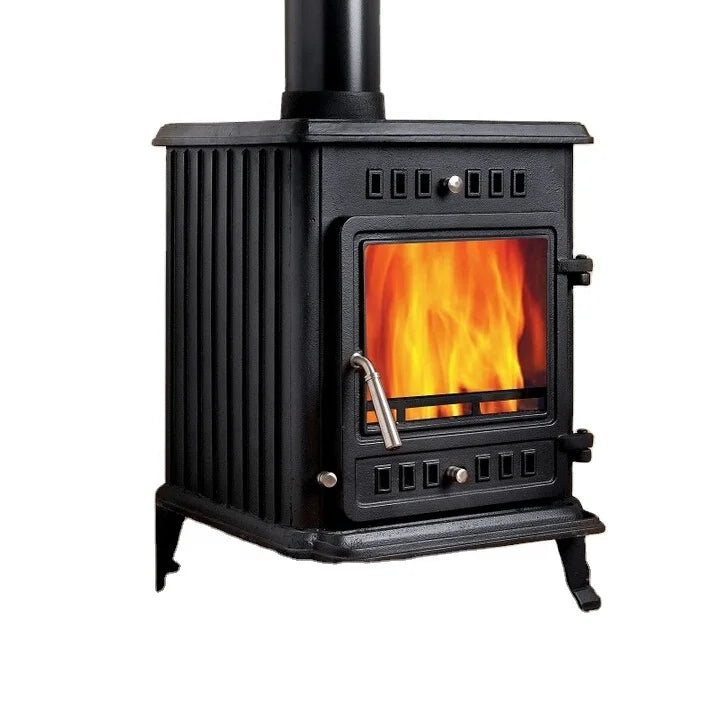 Chimeneas De Madera Salamandra Cast Iron Freestanding Mini Wood Stove with 6KW Heat Output for Bedroom