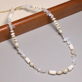 Trendy Irregular Opal Stone Choker Handmade Howlite Beaded Unique Necklace Shell Beads Adjustable Jewelry for Women Party Gift