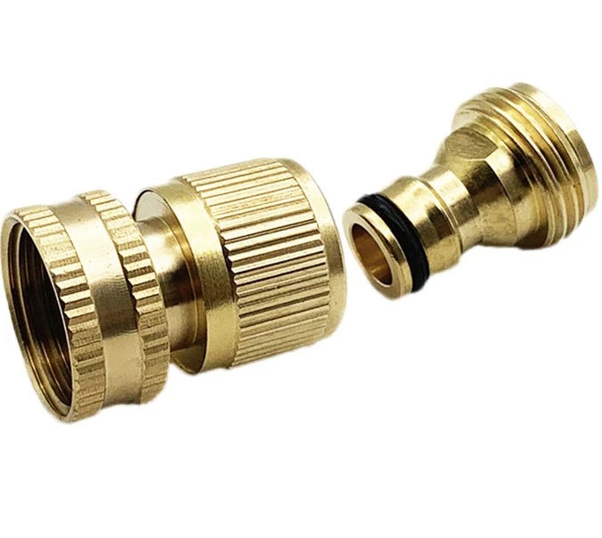 Brass 3/4 Sanitary Polished Garden Hose Quick Connector Male Fitting