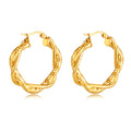 Geometric Classic Huggie Earrings for Women Gold Plated Stainless Steel Versatile Design for Anniversary Occasions