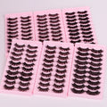 Wholesale False Eyepestanaes 10 Pairs Full Strip Mink Lashes 100% Handmade Custom Packaging Natural 3d Lashes Pestanas