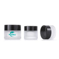 Hot Sale 30g 30ml 1oz Frosted Empty Glass Cream Jar Face Care Cosmetic Packaging with Wood Grain/bamboo/plastic Lid