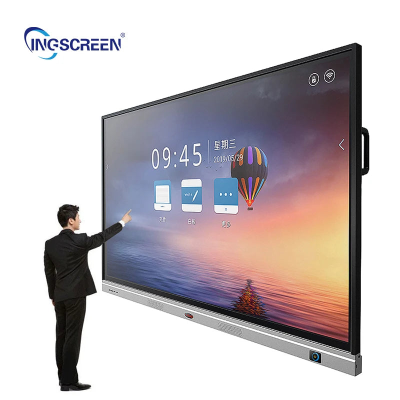 INGSCREEN 86" Interactive Whiteboard for Teaching Conference Meetings With Infrared Touch-Screen