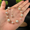 14k Gold-Plated Wire Wrapped Natural White Pearl Pink Pearl Freshwater Pearl Bracelet Jewelry