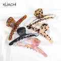 KUACHI Wholesale Custom 13cm Acetate Hair Claw Custom Logo Fashion Elegant French Large Hair Claws for Women