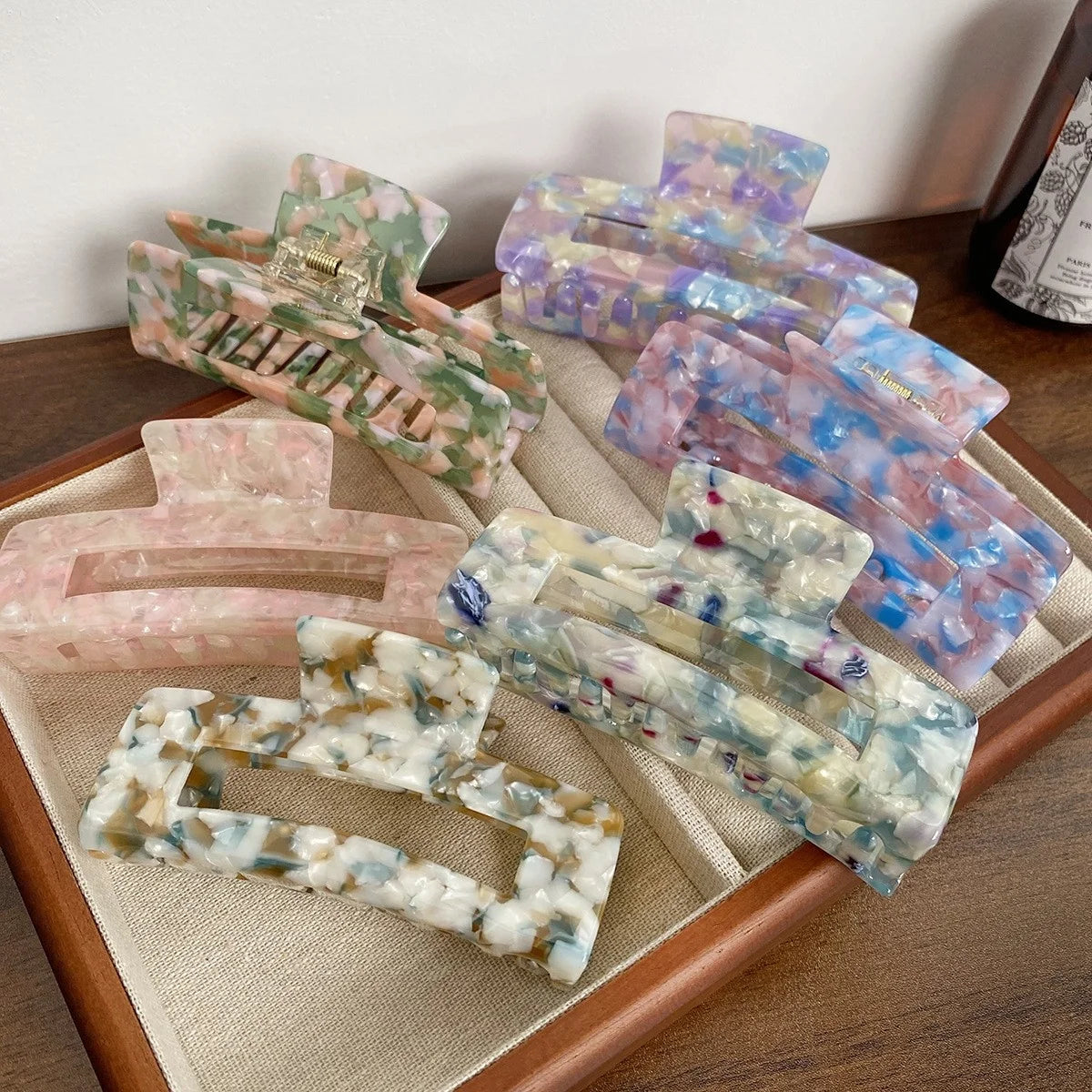 Korean Summer Large Acetic Acid Clip Retro Simple Fashion square Shark Clip Temperament All Hair Accessories