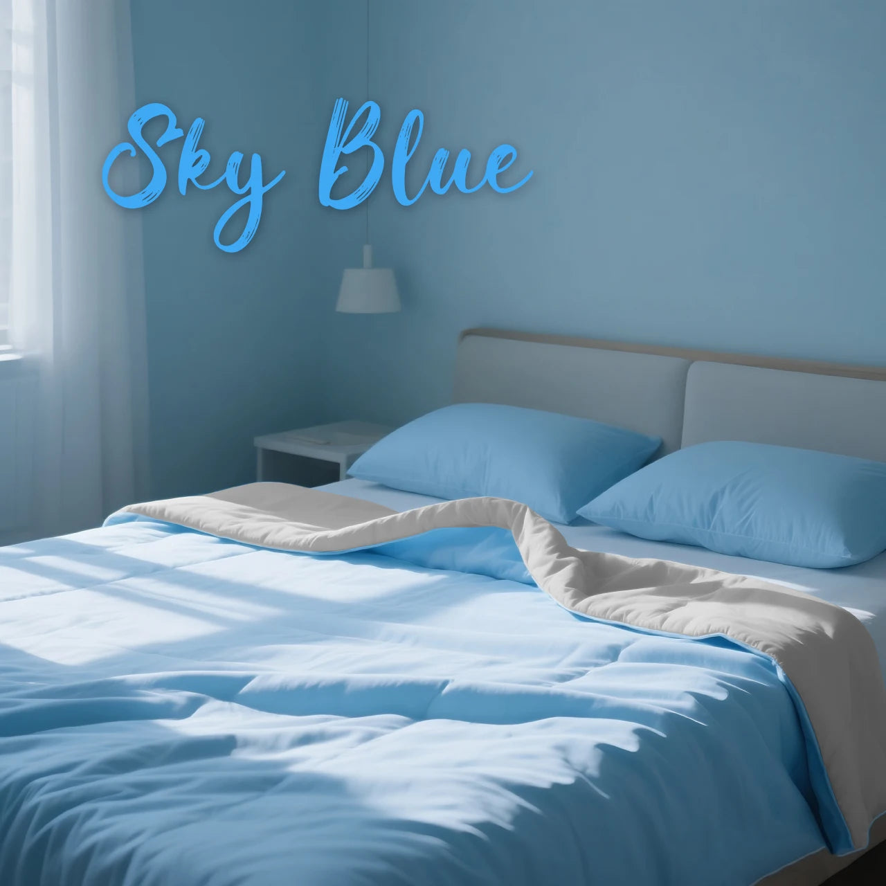 High Quality Luxury Natural Sky Blue Super Soft Eco-Friendly Hypoallergenic All-Season Baby Quilt Customizable Cooling Comfort