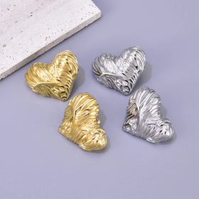 G2445 Pendientes De Acero Inoxidable Stainless Steel 18K Gold Plated Big Heart Shape Stud Earrings Fashion Jewelry
