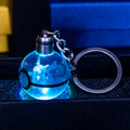 Factory K9 Clear Crystal LED Ball Keychain with 3D Engraved Design Crystal Poke mon ball keychain