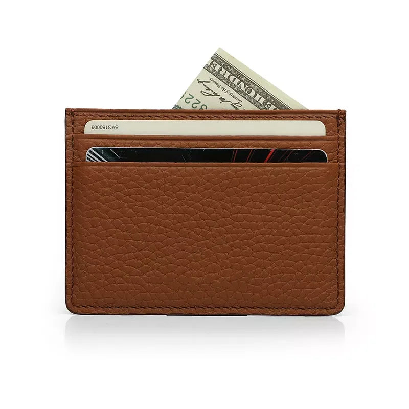 Minimalist Men Card Holder Wallet Custom Business Genuine Leather Rfid Credit Cardholder