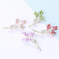 Fashion Jewelry Retro Plant Brooches Women Girls Rhinestone Brooch Enamel Lapel Pins Flower Brooch Pin for Wedding Accessories