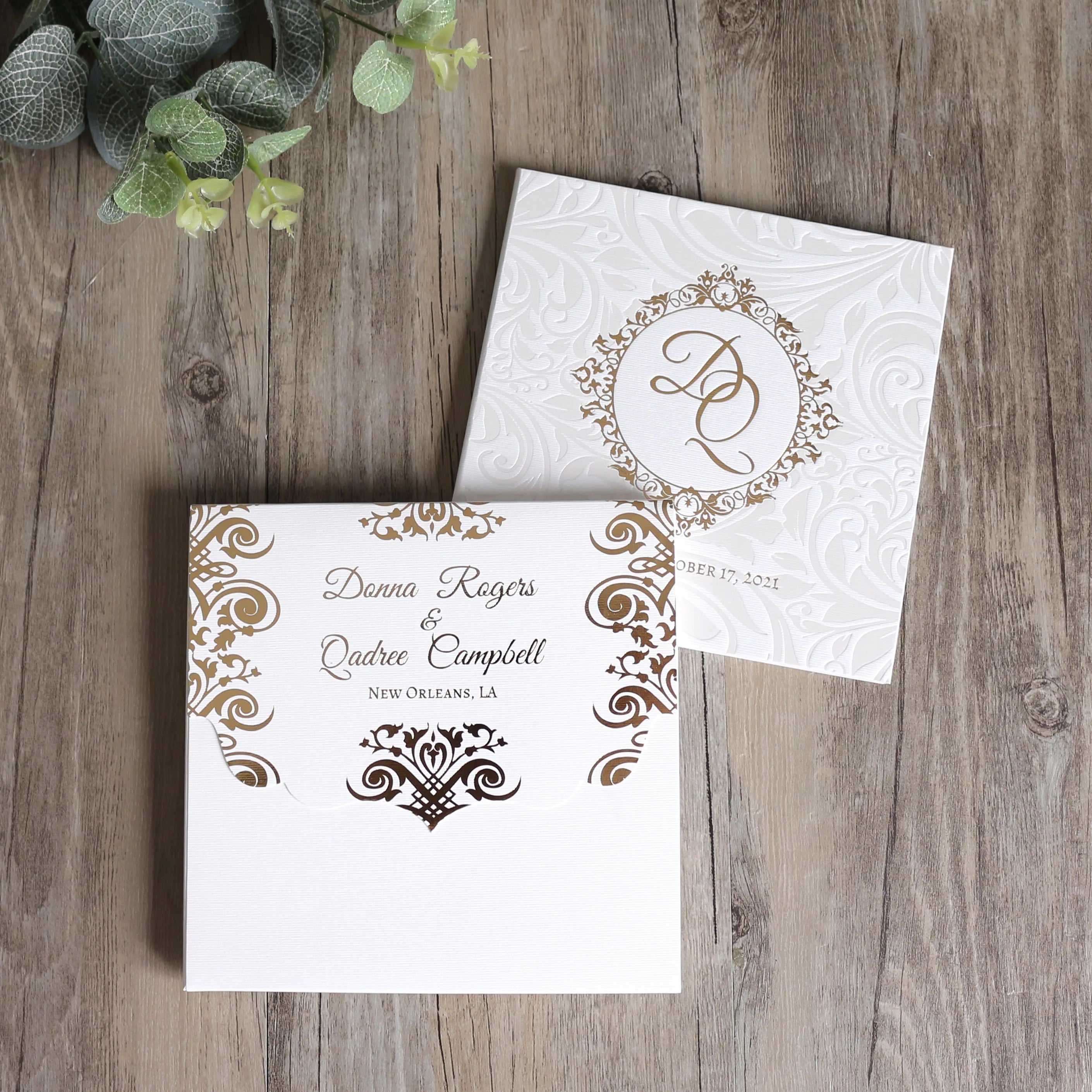 Elegant Golf Foil Hardcover Invitations  Wedding Invitations with Envelope