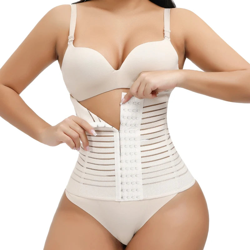Wholesale Custom Plus Size Women's Workout Corset Breathable Waist Trainer with Adjustable Buckle Belt Tummy Control Shapewear