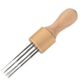 Tailai Engraving Felting Needle Craft Wool Felt Stitch Punch Tool with Bamboo Wood Handle Eight Needles Finger Cots