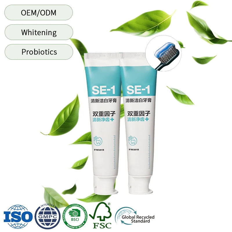 OEM Antimicrobial & Teeth Whitening Probiotic Toothpaste - Triple Color Gel Formula Customizable for Brands