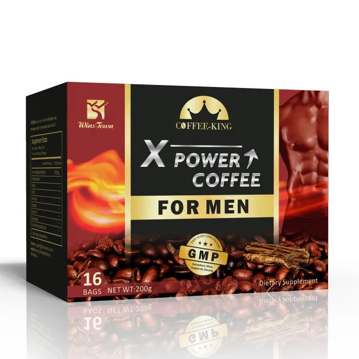 Man X Power Custom Coffee Private Label Herbal Herbs Maca Black  Instant Coffee for Men