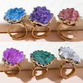 Wholesale Agate Slice Ring Raw Geode Crystal Geode Druzy Ring