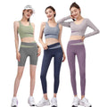Fashion Women Plus Size Yoga Leggings Running Workout Clothing Yoga Suit Top Sports Wear Gym Fitness 5 Piece Set