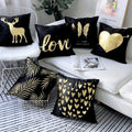 Wholesale Christmas Nordic Simple Home Plush Bronzing Black Christmas Sofa Cushion Cover Pillowcase Pillow Case Cushion Case