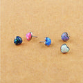G23 Titanium Push-in Threadless Opal Claw Heart Top Labret Monroe Stud for Wedding or Engagement Body Jewelry