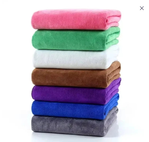 Universal Lint-Free Microfiber Terry Pet Dog Car Swimming Towel Woven Eco-Friendly Plaid 300GSM Super Water Absorbent 40x40cm