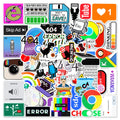 50Pcs Internet 404 Network Error Decorative Stickers for Laptop Car Phone Waterproof Custom Program Sticker