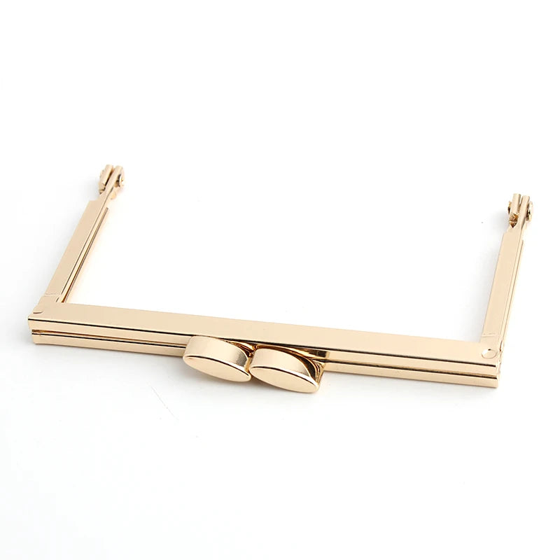 Nolvo World Wholesale Bag Accessories 10*6cm Square Purse Frame Open Channel Purse Frame Wallet Clasp Leather Handle Purse Frame