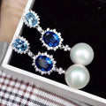 E2258 11-12mm DIY Natural Freshwater Pearl Charm Earrings Mounting Accessory 925 Sterling Silver Gold Plated  Jewelry for Women