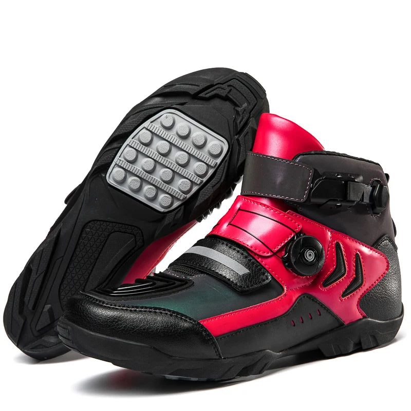 Leather Motorcycle Boots Botas Para Moto Breathable Riding Boots Motorcycle Waterproof  Motorbike Riding Shoes for Men