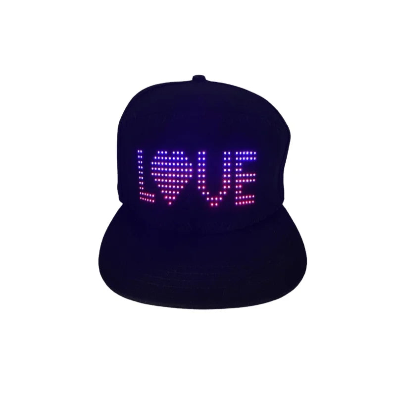New Arrival APP Control Rechargeable Washable Full Color Luminous Rave Lighting Party Christmas Led Baseball Hat Party Favor