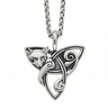 MECYLIFE Stainless Steel Celtic Necklace Viking Jewelry Vintage Nordic Animal Fox Pendant Necklace