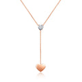 Welwish Valentine Gift Diamond Chain 18K Titanium Stainless Heart Necklace for Girls Gift