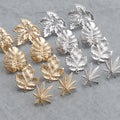 M696 10 Pcs/lot  Leaves Shape 18K Gold Plated Jump Ring Diy Earrings Pendant Jewelry Making Accessories