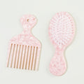 CSSZ0634 CSSZ0419 Custom Logo pink Acetate Hair Comb Afro Wide Tooth Anti Static Comb Brush Set Accessories Girls