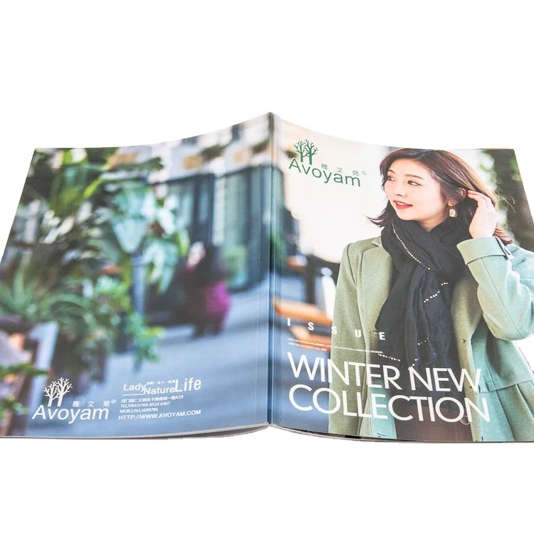 Customized Fashion Magazines Printing Service Perfect Binding on Cardboard Kraft Paper Newsprint Corrugated Board