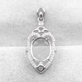 Sterling Silver 10*12mm Semi Mount Pendant Empty Frame Blank Support Setting S925 Base Holder Without Center Stone for DIY Inlay
