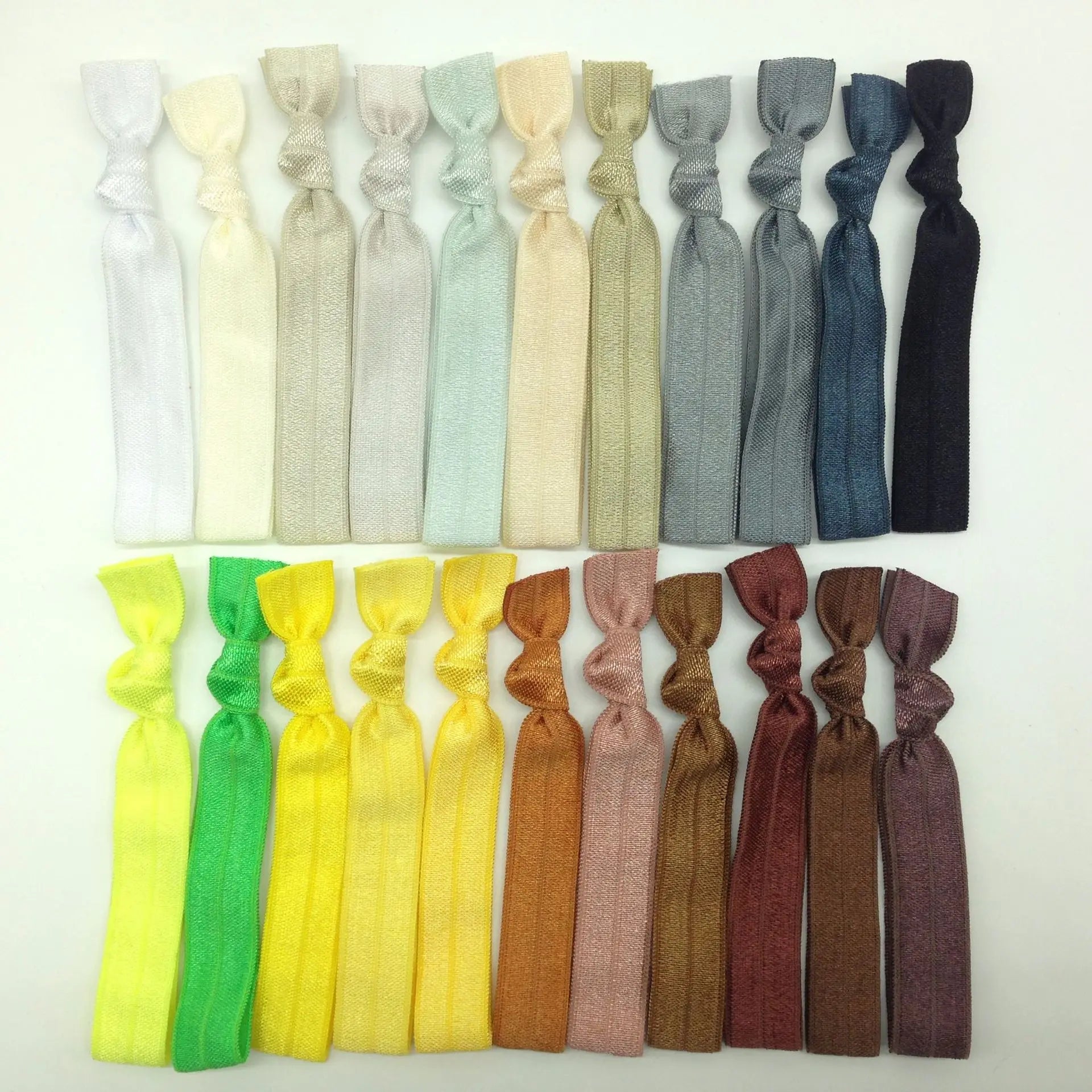 Wholesale 16mm Solid Shinny Fold Over Elastic Ribbon FOE Elastic Tape Gift Webbing for DIY Headwear Hair Band