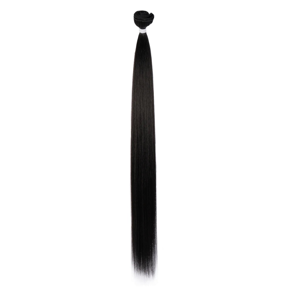 High Temperature 12-36 Inch Soft Smooth Silky Straight No Tangle No Shedding Hair Bundles With Closure Synthetic Hair Extension
