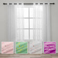 China Factory Wholesale Voilage Rideau White Sheer Curtain Latest Designs with Shiny Silver Foil Premium Curtains & Valances MegaBDM