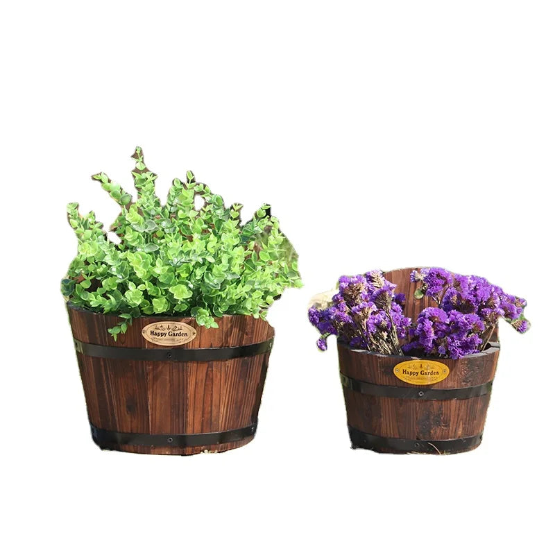 Solid Wood Flower Pot Stand Idyllic Creative Wall-mounted Flower Stand Hanging Basket