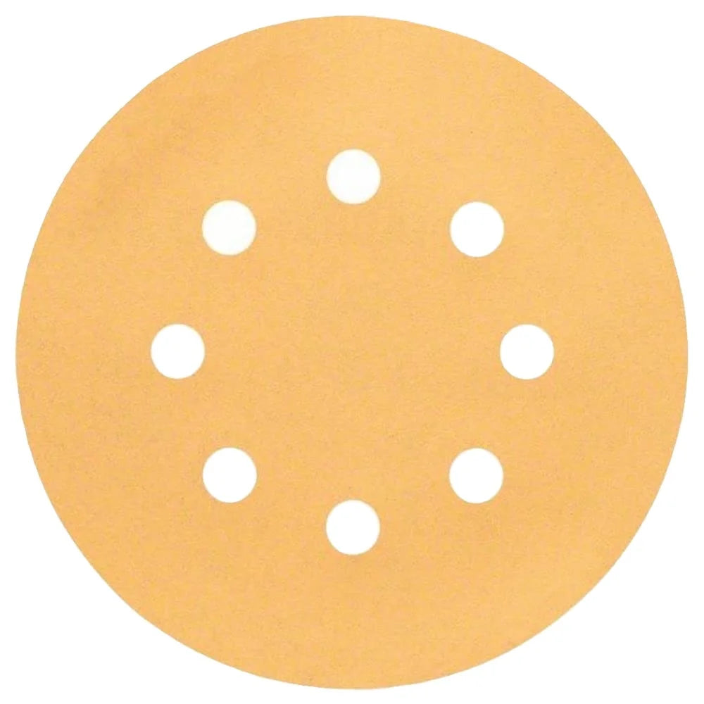 PEXMIENTAS Multifunctional 125MM Yellow Abrasive Hook and Loop Round Sandpaper Sanding Paper Disc and Sand Paper
