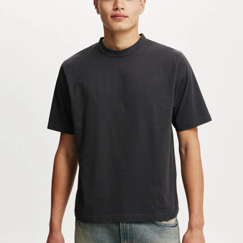 Hot Selling Casual Cotton T-Shirt Custom Printing Embroidery Acid Washed Boxy Loose Fit T-Shirt