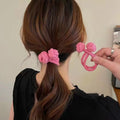 New Arrival Women Hair Scrunchies Simple Sweet Girls Hair Ties for Ponytail pink /black Cute Good Elastic Rubber Band Thick