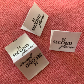 Brand logo Satin Fabric Scrunchy Labelsmooth Surface Printing Silk Scrunchy Tags