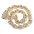 Brass Fine Chain Necklaces Bulk Chunky Hip Hop Men 16mm Iced Out Cz Mariner Coffee Bean Link Cuban Chain Necklace