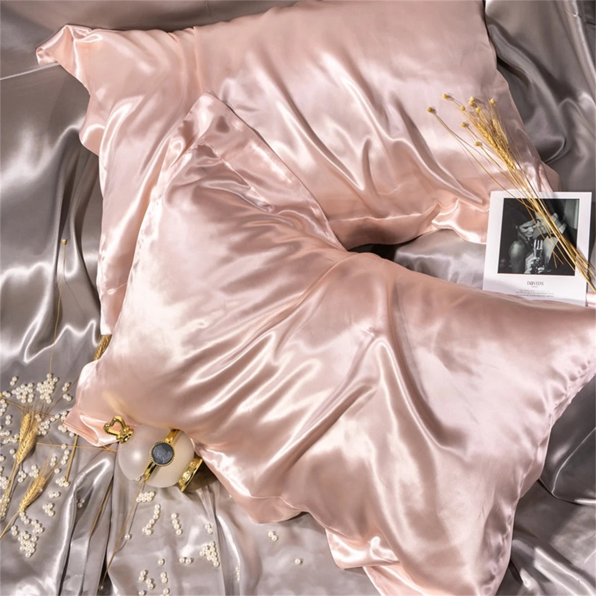 Luxury Mulberry Silk PillowCase Momme Anti-Wrinkle Bed Extra Soft Skin-friendly Pillow Cover Home