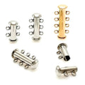 Pearl Stainless Steel Multi Strand Slide Magnetic Tube Lock Clasp Connectors Layering Clasp for Necklace Bracelet Making