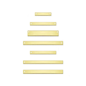 14K Gold Filled Jewelry Findings 0.5mm0.8mm Thickness Rectangular Charm Pendant With Single or Double Holes in Top or Middle